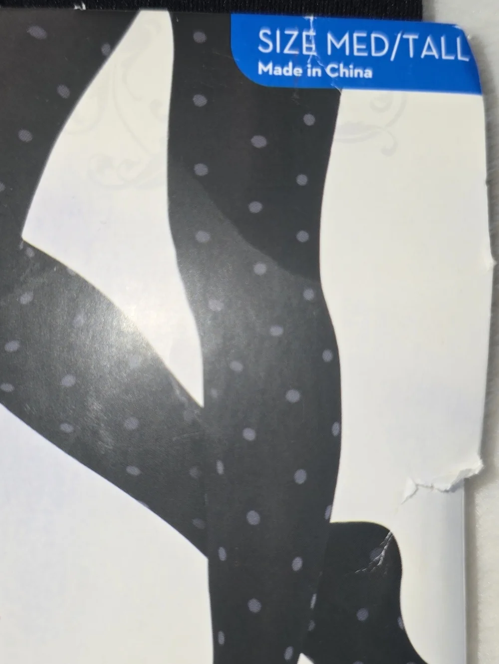 Black And Silver Polka Dot Tights Medium Tall Xhiliration Patterned